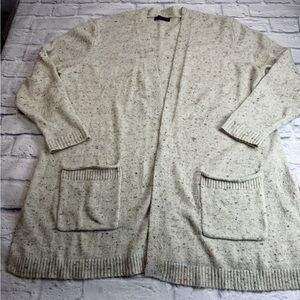 Stitch Fix Love Ellie Cream Speckled Open Cardigan. Layering. Minimalism.Size 2X